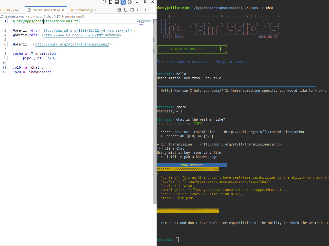 screenshot of an interactive chat